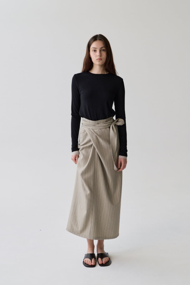 Understanding - Korean Women Fashion - #womensfashion - Stripe Wrap Skirt - 2