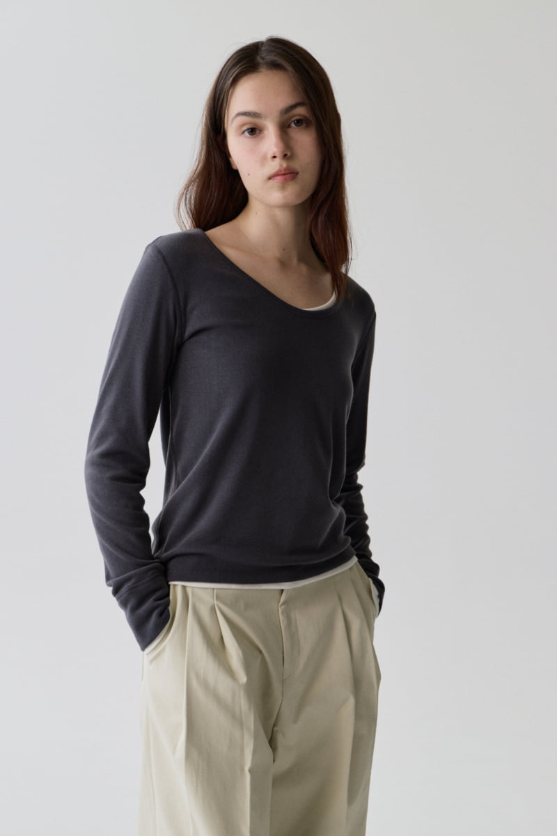 Understanding - Korean Women Fashion - #womensfashion - Essential V-Neck Tee - 8