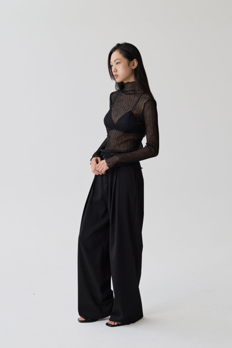 Understanding - Korean Women Fashion - #momslook - Double Pleated Wide Pants - 4
