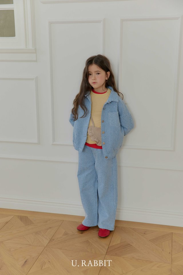 Urban Rabbit - Korean Children Fashion - #discoveringself - Texture Denim Pants - 4
