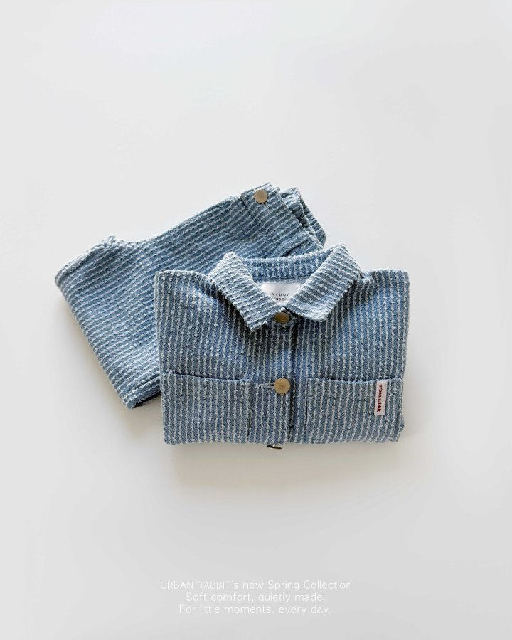 Urban Rabbit - Korean Children Fashion - #kidsshorts - Texture Denim Shirt Jacket