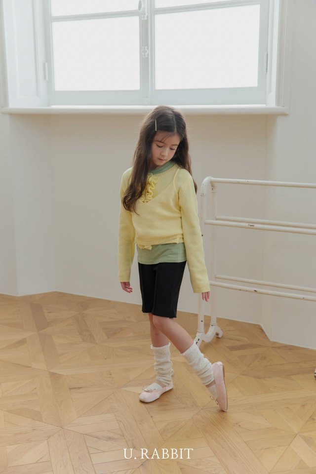 Urban Rabbit - Korean Children Fashion - #prettylittlegirls - Frill Layered Knit Set - 6