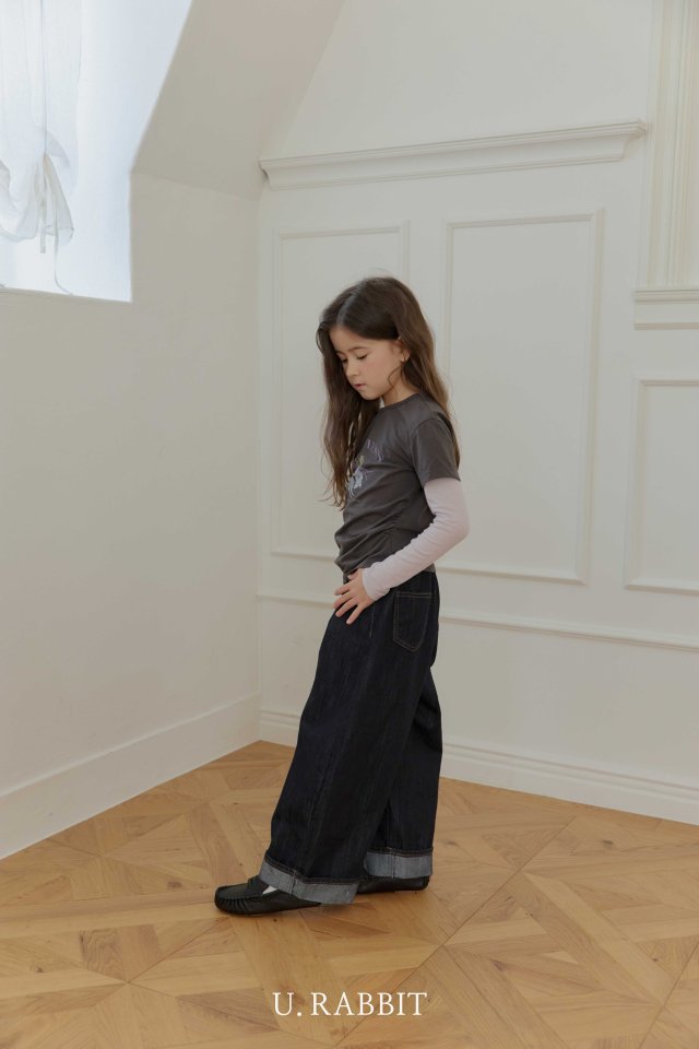 Urban Rabbit - Korean Children Fashion - #todddlerfashion - Curved Non-fade Denim Pants - 10