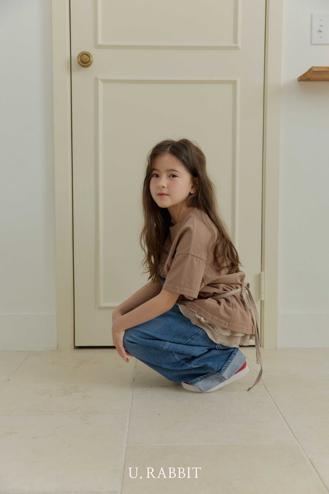 Urban Rabbit - Korean Children Fashion - #toddlerclothing - Curved Tencel Denim Pants - 7