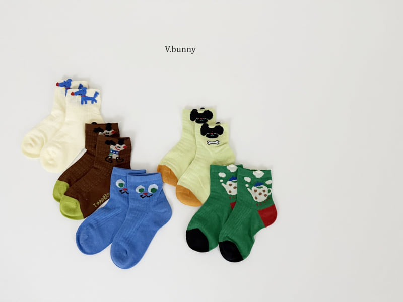 V Bunny - Korean Children Fashion - #kidzfashiontrend - Teapot Socks Set - 4