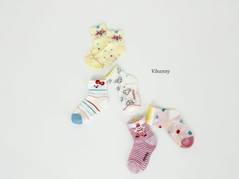 V Bunny - Korean Children Fashion - #Kfashion4kids - Parade Socks Set - 2