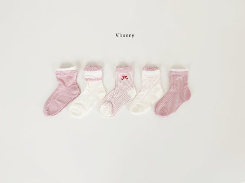 V Bunny - Korean Children Fashion - #Kfashion4kids - Milk Ribbon Socks Set