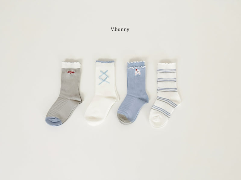 V Bunny - Korean Children Fashion - #childofig - Elegance Socks Set