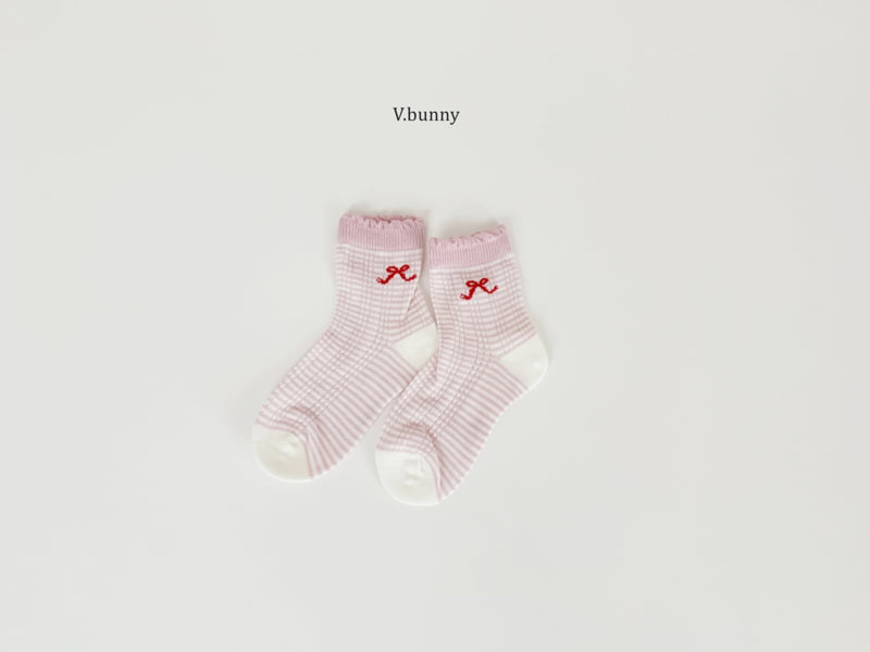 V Bunny - Korean Children Fashion - #childofig - Milk Ribbon Socks Set - 7