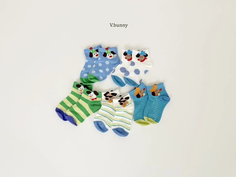 V Bunny - Korean Children Fashion - #childofig - Muffler Dog Socks Set - 4
