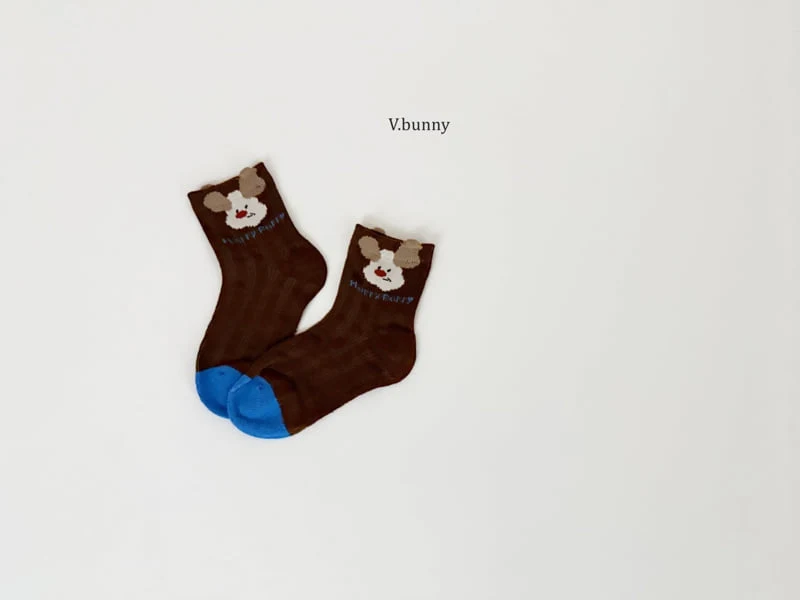 V Bunny - Korean Children Fashion - #designkidswear - Perky Puppy Socks Set - 11