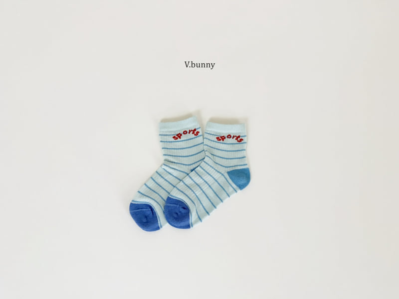 V Bunny - Korean Children Fashion - #designkidswear - Blues Socks Set - 7