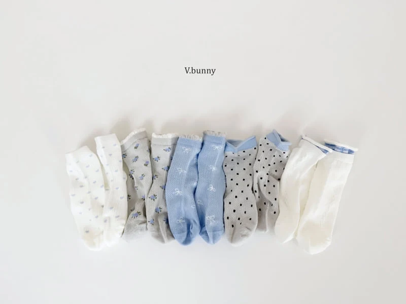 V Bunny - Korean Children Fashion - #designkidswear - Raycle Socks Set - 6