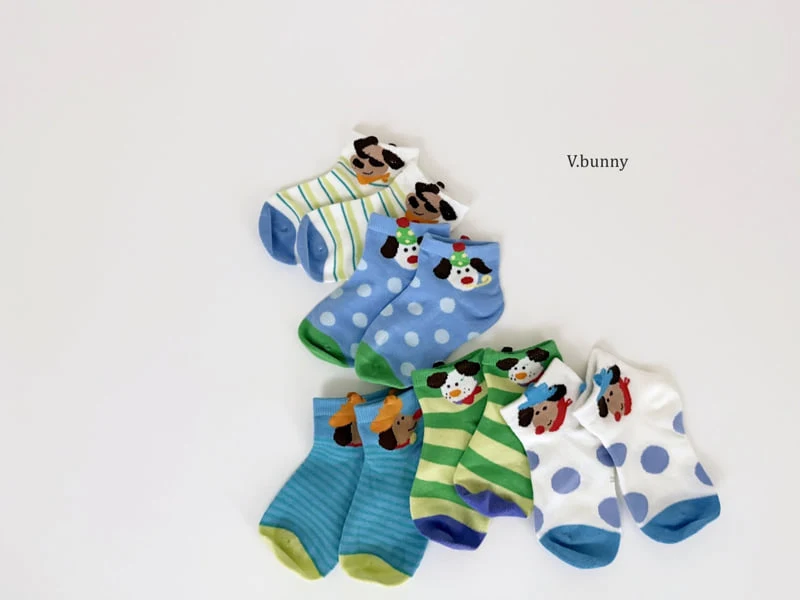 V Bunny - Korean Children Fashion - #designkidswear - Muffler Dog Socks Set - 5