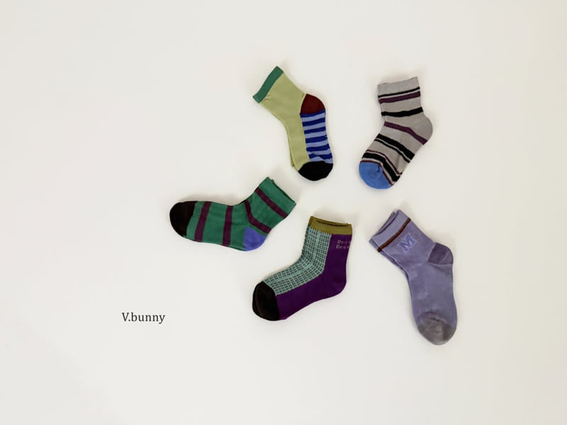 V Bunny - Korean Children Fashion - #designkidswear - M Street Socks Set - 2