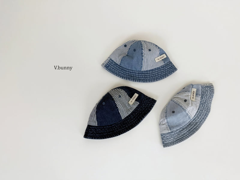 V Bunny - Korean Children Fashion - #childrensboutique - Mixed Denim Cap - 4