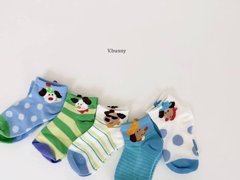 V Bunny - Korean Children Fashion - #discoveringself - Muffler Dog Socks Set - 6
