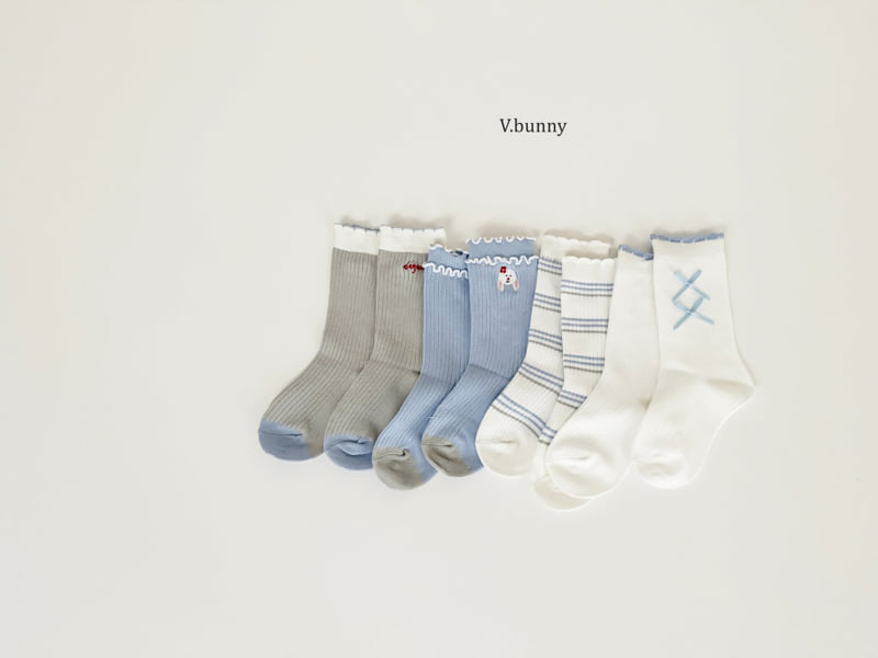V Bunny - Korean Children Fashion - #designkidswear - Elegance Socks Set - 4