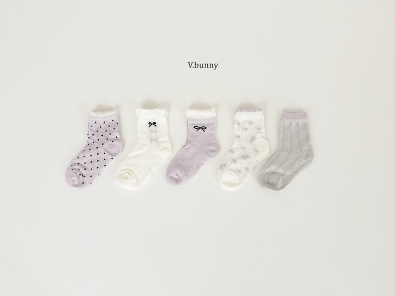 V Bunny - Korean Children Fashion - #discoveringself - Mauve Socks Set