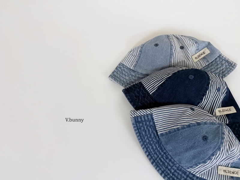 V Bunny - Korean Children Fashion - #discoveringself - Mixed Denim Cap - 5