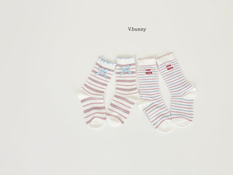 V Bunny - Korean Children Fashion - #fashionkids - Pink Pearl Socks Set - 6