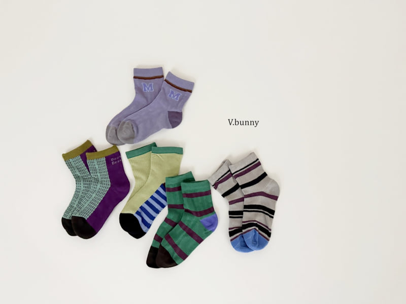 V Bunny - Korean Children Fashion - #discoveringself - M Street Socks Set - 4