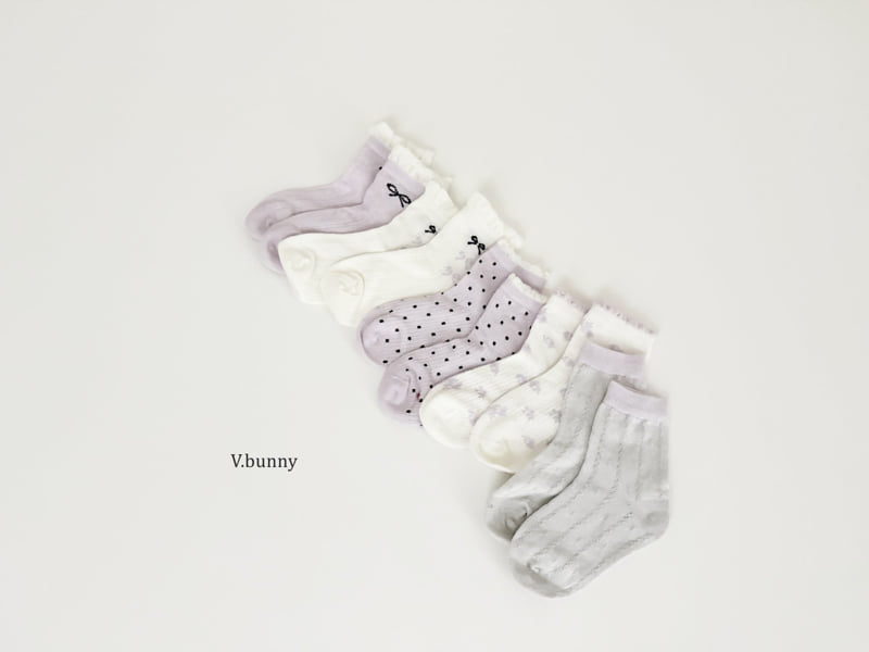 V Bunny - Korean Children Fashion - #kidsshorts - Mauve Socks Set - 3