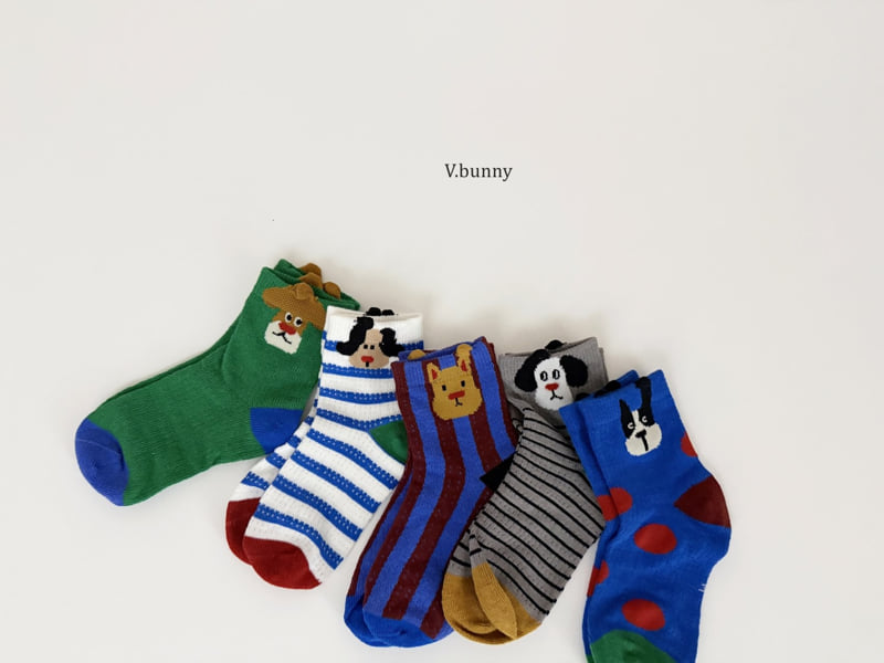 V Bunny - Korean Children Fashion - #kidsshorts - Oji Socks Set - 5
