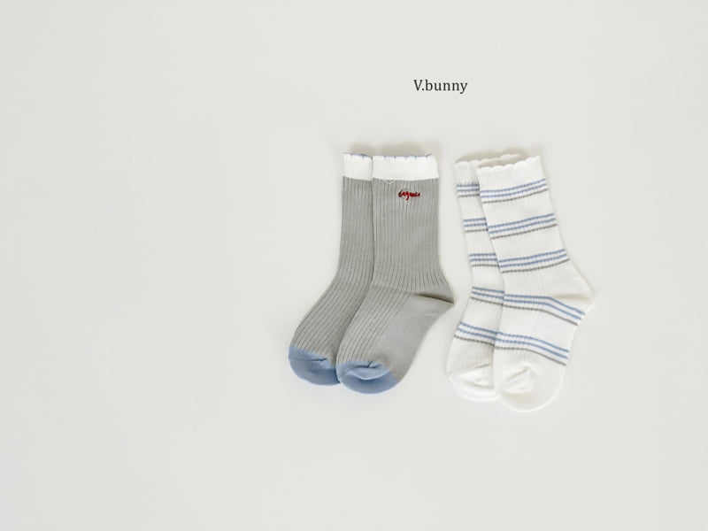V Bunny - Korean Children Fashion - #kidsstore - Elegance Socks Set - 7