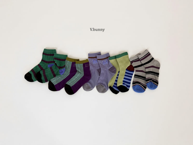 V Bunny - Korean Children Fashion - #kidsstore - M Street Socks Set - 6