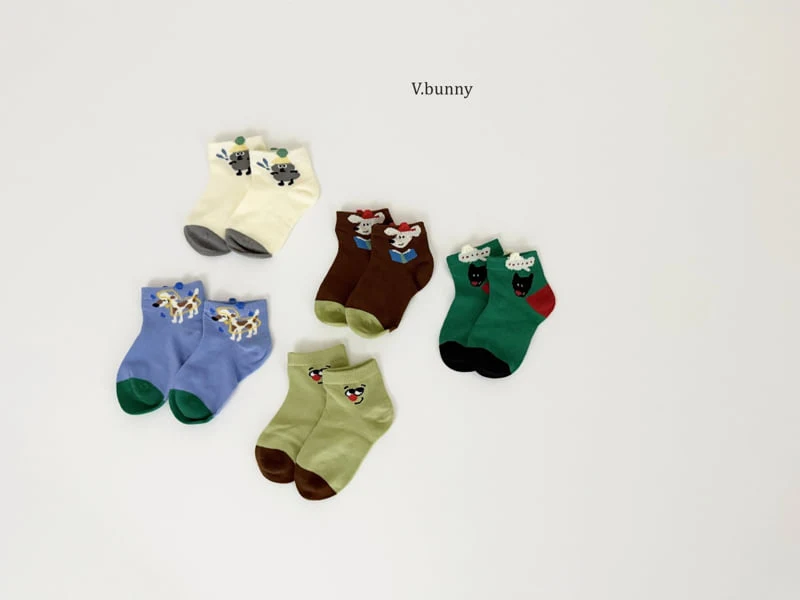 V Bunny - Korean Children Fashion - #kidsstore - Moody's Socks Set - 5