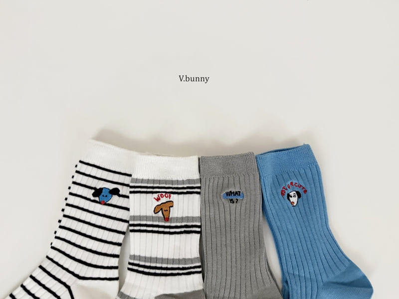 V Bunny - Korean Children Fashion - #kidsstore - What Is Socks Set - 5