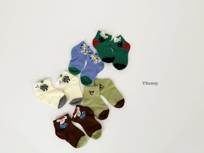 V Bunny - Korean Children Fashion - #kidzfashiontrend - Moody's Socks Set - 6