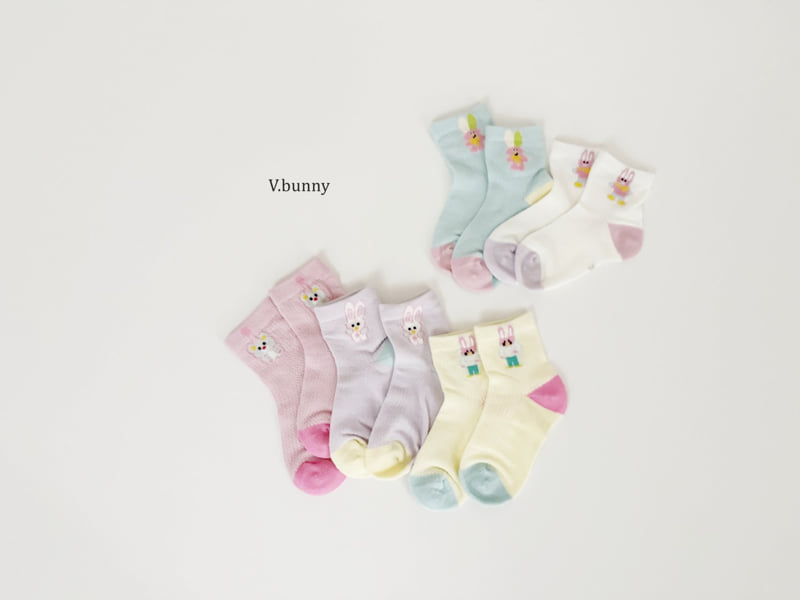 V Bunny - Korean Children Fashion - #kidsstore - Keyring Socks Set - 4