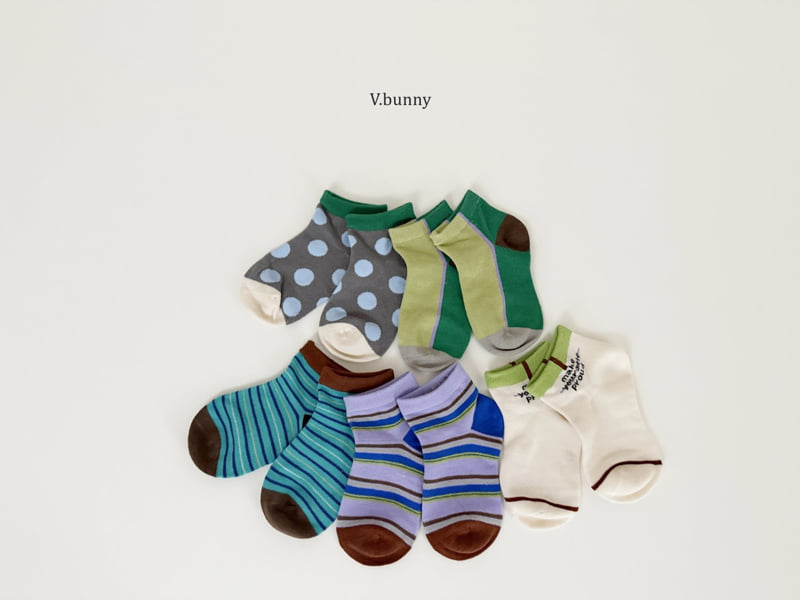 V Bunny - Korean Children Fashion - #kidsstore - Freewood Socks Set - 4