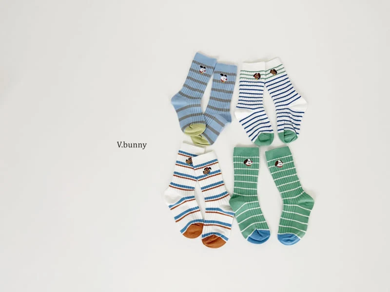 V Bunny - Korean Children Fashion - #Kfashion4kids - Mungs Socks Set - 4
