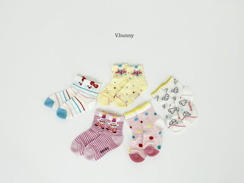 V Bunny - Korean Children Fashion - #littlefashionista - Parade Socks Set - 3