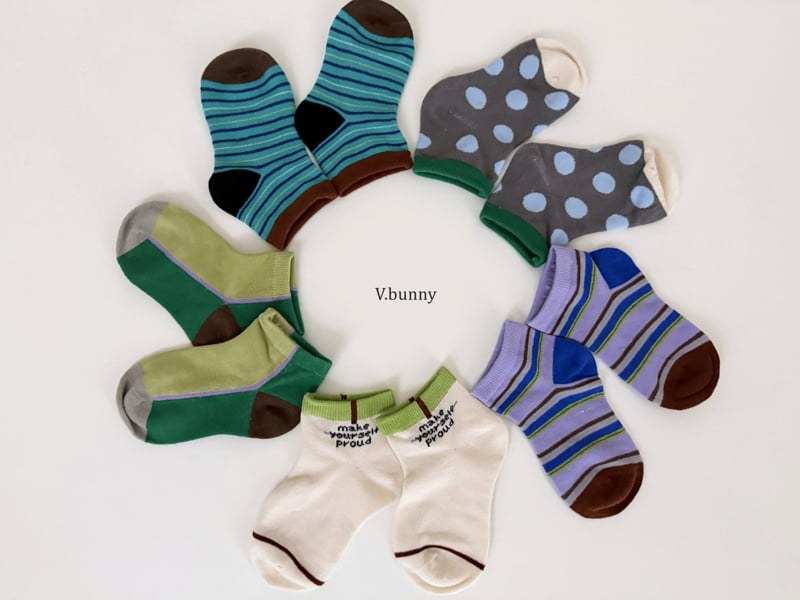V Bunny - Korean Children Fashion - #littlefashionista - Freewood Socks Set - 6