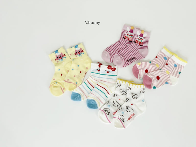 V Bunny - Korean Children Fashion - #littlefashionista - Parade Socks Set - 4