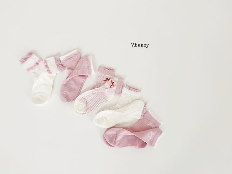 V Bunny - Korean Children Fashion - #magicofchildhood - Milk Ribbon Socks Set - 3