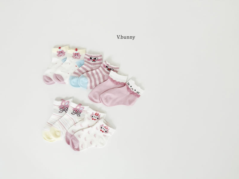 V Bunny - Korean Children Fashion - #littlefashionista - Very Bunny Socks Set - 4