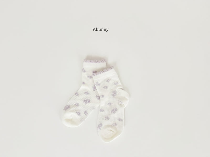 V Bunny - Korean Children Fashion - #minifashionista - Mauve Socks Set - 9