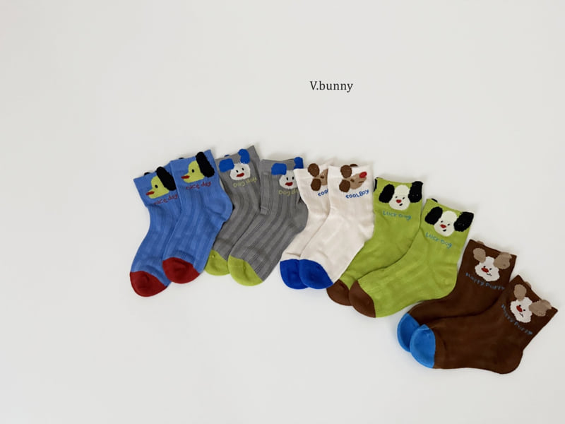 V Bunny - Korean Children Fashion - #prettylittlegirls - Perky Puppy Socks Set - 5