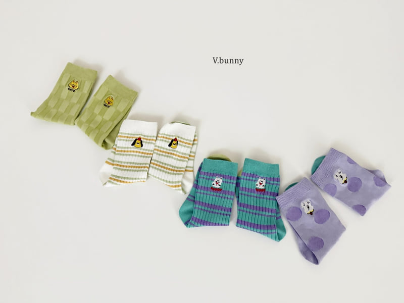 V Bunny - Korean Children Fashion - #minifashionista - Joyful Socks Set - 4
