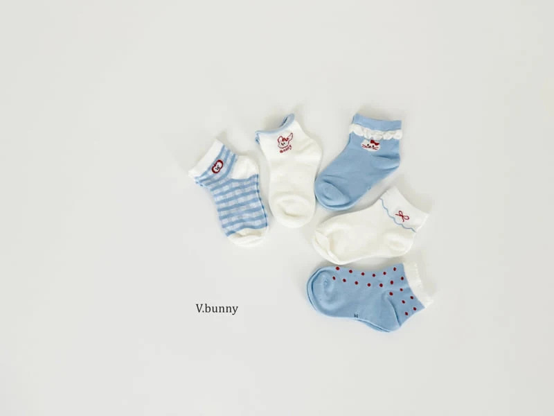 V Bunny - Korean Children Fashion - #prettylittlegirls - Sunny Ribbon Socks Set - 2