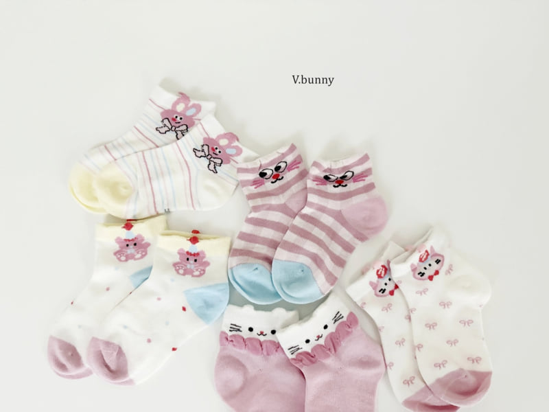 V Bunny - Korean Children Fashion - #prettylittlegirls - Very Bunny Socks Set - 6