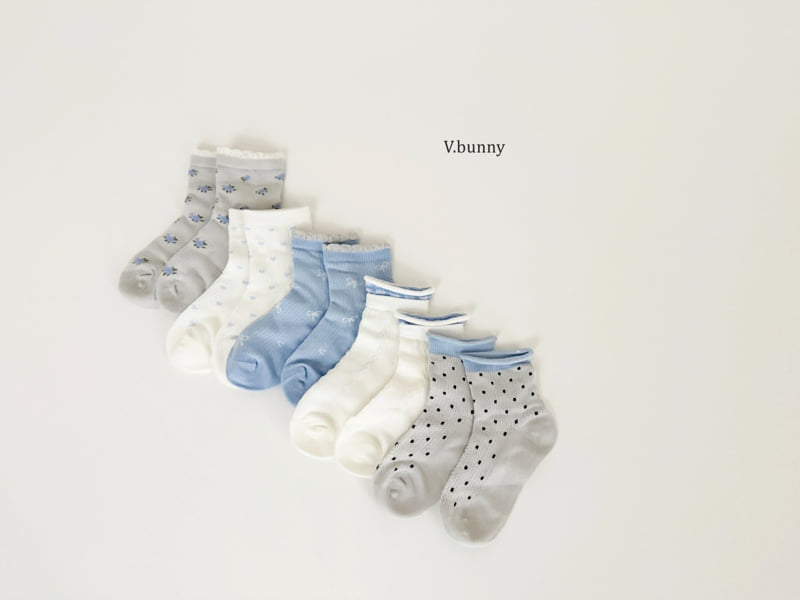 V Bunny - Korean Children Fashion - #stylishchildhood - Raycle Socks Set - 3