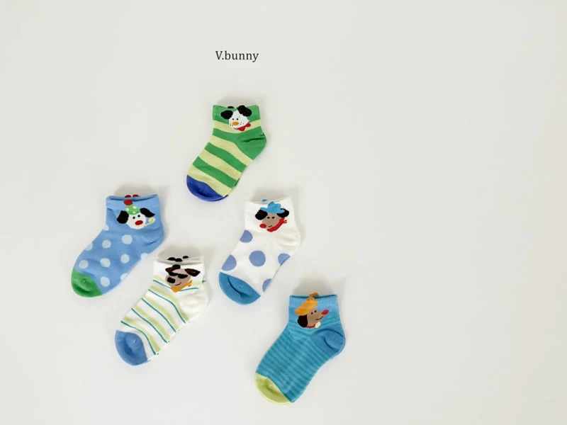 V Bunny - Korean Children Fashion - #stylishchildhood - Muffler Dog Socks Set - 2