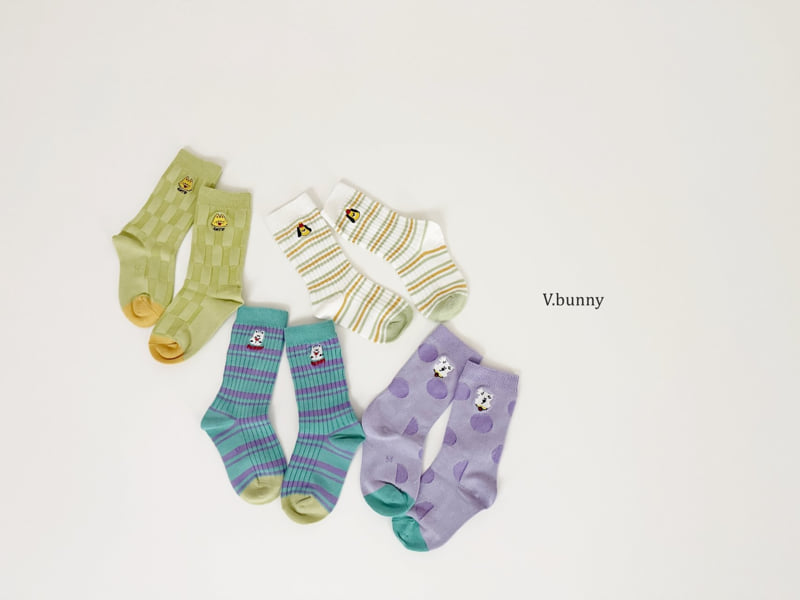 V Bunny - Korean Children Fashion - #todddlerfashion - Joyful Socks Set - 5