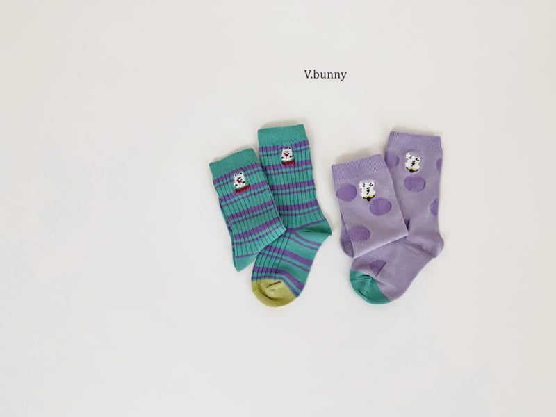 V Bunny - Korean Children Fashion - #toddlerclothing - Joyful Socks Set - 6